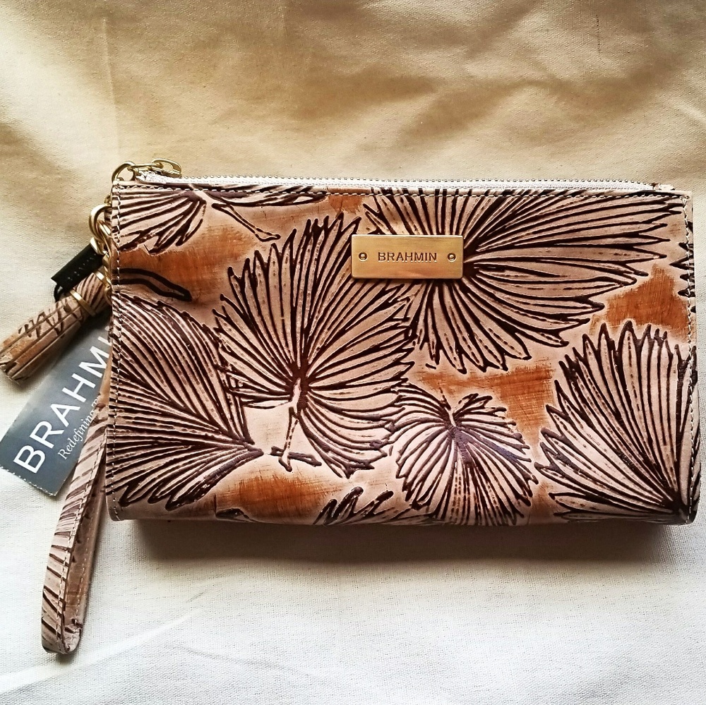 RARE Brahmin Millie Tahiti Palm Tree Wristlet